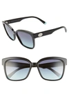 Tiffany & Co 56mm Gradient Square Sunglasses In Black/ Blue Gradient