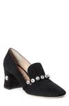 MIU MIU ROCCHETTO EMBELLISHED LOAFER PUMP,5I762C XTPF 06599