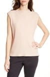 Eileen Fisher Rib Mock Neck Tank In Dune