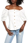 ENGLISH FACTORY OFF THE SHOULDER COTTON TOP,BH131T