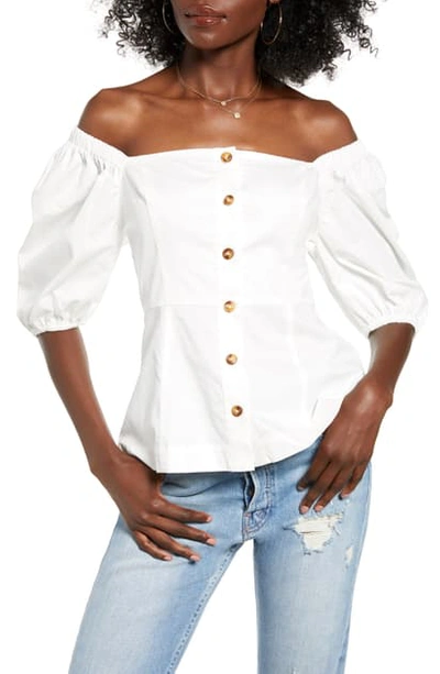 English Factory Off The Shoulder Cotton Top In White