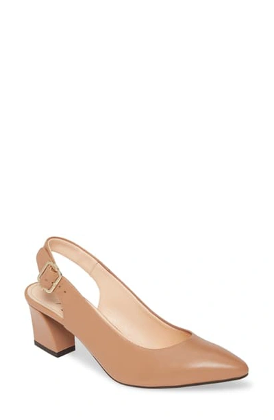 Agl Attilio Giusti Leombruni Slingback Pump In Caramel Leather