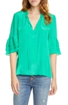 Alice And Olivia Julius Tier Sleeve Tunic In Mint Kelly