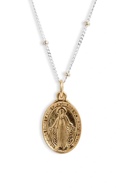 Argento Vivo Blessed Mother Pendant Necklace In Gold/ Silver
