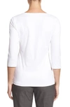Hugo Boss Scoop Neck Stretch Jersey Top In Vanilla