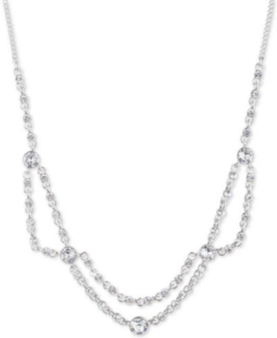 Givenchy Crystal Collar Necklace, 16" + 3" Extender In Silver