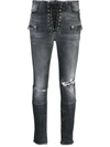BEN TAVERNITI UNRAVEL PROJECT UNRAVEL PROJECT DISTRESSED SKINNY JEANS - 黑色