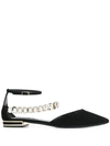 CASADEI CRYSTAL-EMBELLISHED BALLERINAS