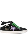 GOLDEN GOOSE glitter star patch sneakers