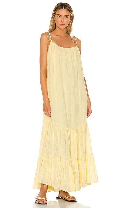 Anine Bing Scarlett Textured Maxi Dress In Yellow