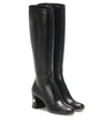 Miu Miu Crystal Embellished Knee-length Boots In Black