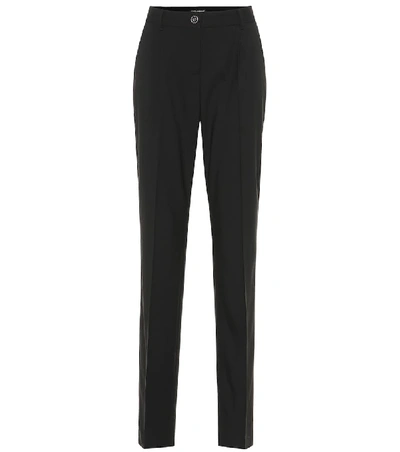 Dolce & Gabbana Black Skinny Stretch Fox Head Cotton Pants