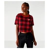 Nike Futura Plaid Cotton Crop Top In Red