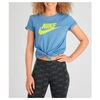 Nike Women's Sportswear Essential T-shirt In Blue Size Medium 100% Cotton