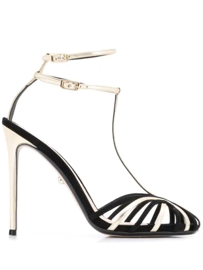 Alevì Stella Stiletto T-bar Sandals In Black