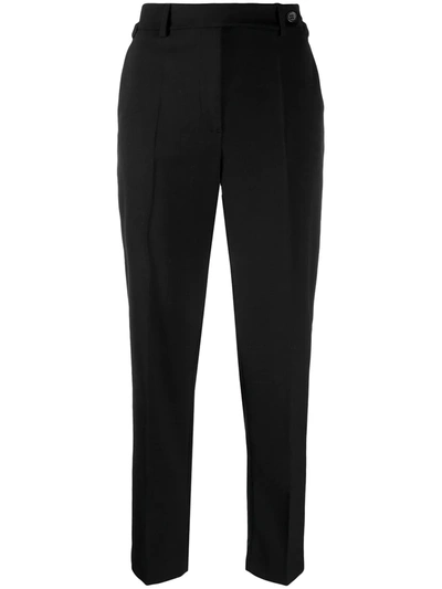Red Valentino Tapered Leg Relaxed Trousers In Black