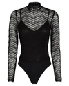 NIGHT NIGHT BY JONATHAN SIMKHAI Lace High Neck Bodysuit,060038656105