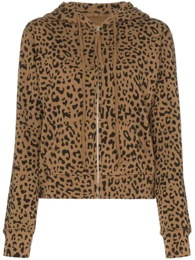 Nili Lotan Callie Leopard-print Hoodie In Brown