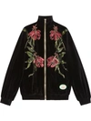 GUCCI CHENILLE JACKET WITH FLORAL PATCHES