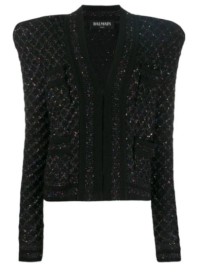 Balmain Sequin Tweed Jacket - 黑色 In Black