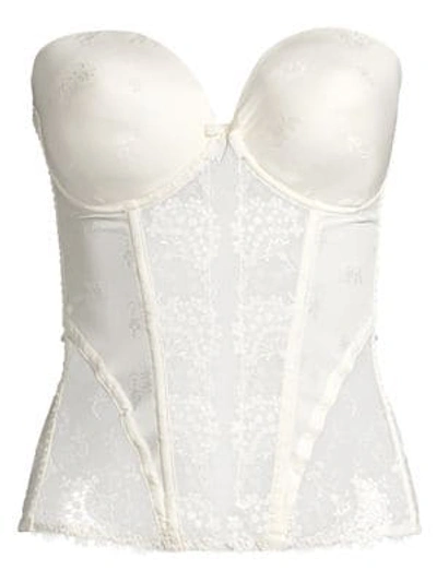 Simone Perele 'wish' Lace & Satin Bustier In Ivory