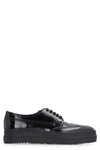 PRADA LEATHER LACE-UP DERBY SHOES,11008205