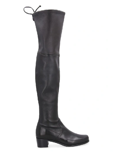 Stuart Weitzman Midland Stretch Leather Over-the-knee Boots In Black