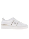 PHILIPP PLEIN SNEAKERS IN LEATHER WITH STUDS AND LOGO,11007072