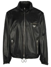 PRADA LEATHER AND NYLON JACKET,11008390