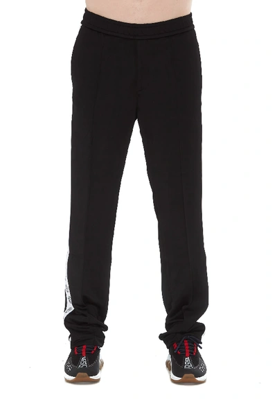 Versace Logo-detailed Tech-jersey Track Pants In Black