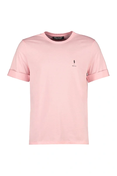 Neil Barrett Printed Short Sleeves T-shirt In Pink