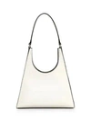 Staud Rey Crocodile-embossed Leather Top Handle Bag In Cream