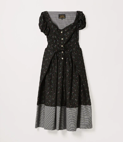 Vivienne Westwood Short Sleeve Saturday Dress Floral In Black