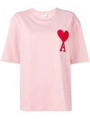 AMI ALEXANDRE MATTIUSSI T-SHIRT WITH BIG AMI COEUR PATCH,H19FJ13770113817037