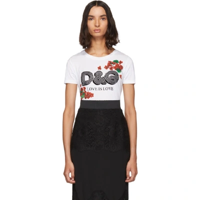 Dolce & Gabbana Dolce And Gabbana White Geranium T-shirt In W0800 White
