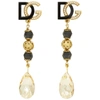 DOLCE & GABBANA DOLCE AND GABBANA BLACK AND GOLD DROP EARRINGS