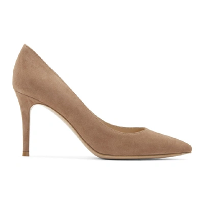 Gianvito Rossi Brown Gianvito 85 Heels In Beige