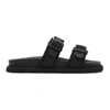 Bottega Veneta Logo-jacquard Buckled Canvas And Leather Slides In Black