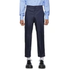 PRADA NAVY NYLON GABARDINE TROUSERS