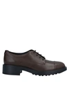 Hogan Lace-up Shoes In Dark Brown