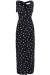 ZIMMERMANN ZIMMERMANN WOMAN BOW-EMBELLISHED PRINTED CREPE WIDE-LEG JUMPSUIT BLACK,3074457345620504641