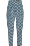 MARNI CROPPED PRINTED SILK CREPE DE CHINE TAPERED trousers,3074457345620743588