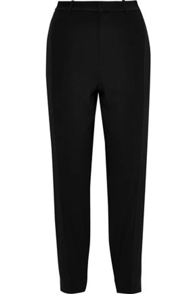 Jason Wu Canvas-trimmed Crepe Tapered Trousers In Black