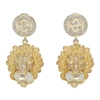 GUCCI GUCCI GOLD CRYSTAL LION EARRINGS