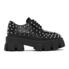 PRADA Black Brushed Stud Derbys