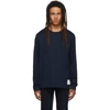 THOM BROWNE THOM BROWNE NAVY RELAXED FIT LONG SLEEVE T-SHIRT
