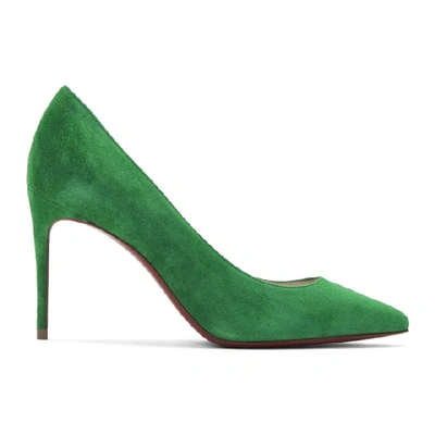 Christian Louboutin Green Velour Suede Kate 85 Heels In E260 Irish*