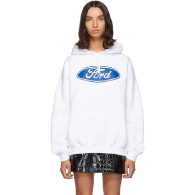 Versace White Ford Edition Sports Hoodie In A001 White
