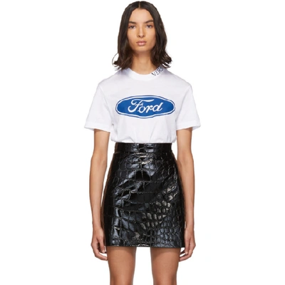 Versace White Ford Edition Logo T-shirt In A001 White