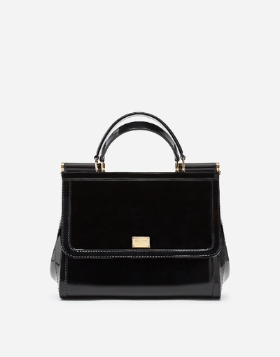 Dolce & Gabbana Large Rubber Sicily Bag In Black